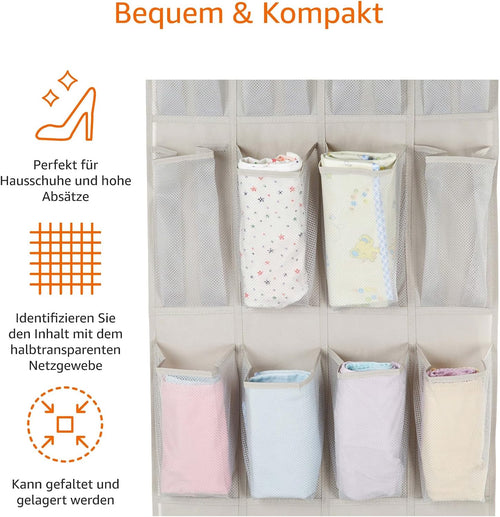Amazon Basics Organizer für Schuhe, Medium, Beige/Hellgrau