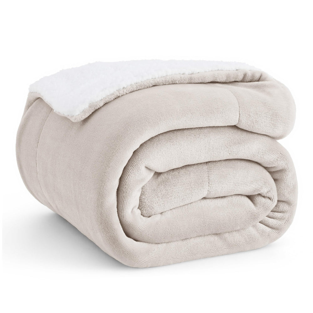 BEDSURE Sherpa Kuscheldecke Flauschig 150x200 - Sofadecke, Grau