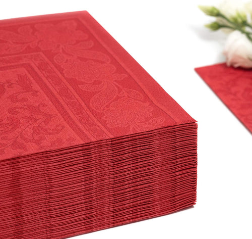 Papstar 50x Royal Collection Servietten Rot Ornaments 40 x 40 cm