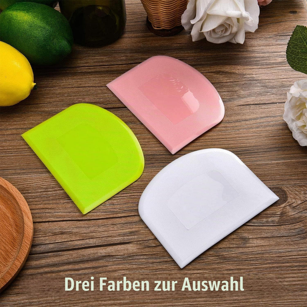 Teigschaber Teigschaberkarte Silikon,Dough Scraper card Spatelset für Kuchen, Pizza, Brotschneiden, Küchenbedarf für Brot Backen Kuchen Enthusiasten Anfänger Profi Bäcker (Weiß+Grün)