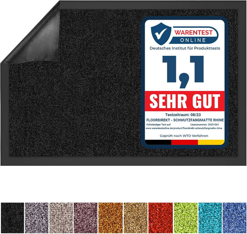 Waschbare Schmutzfangmatte, 40 x 60 cm, schwarz