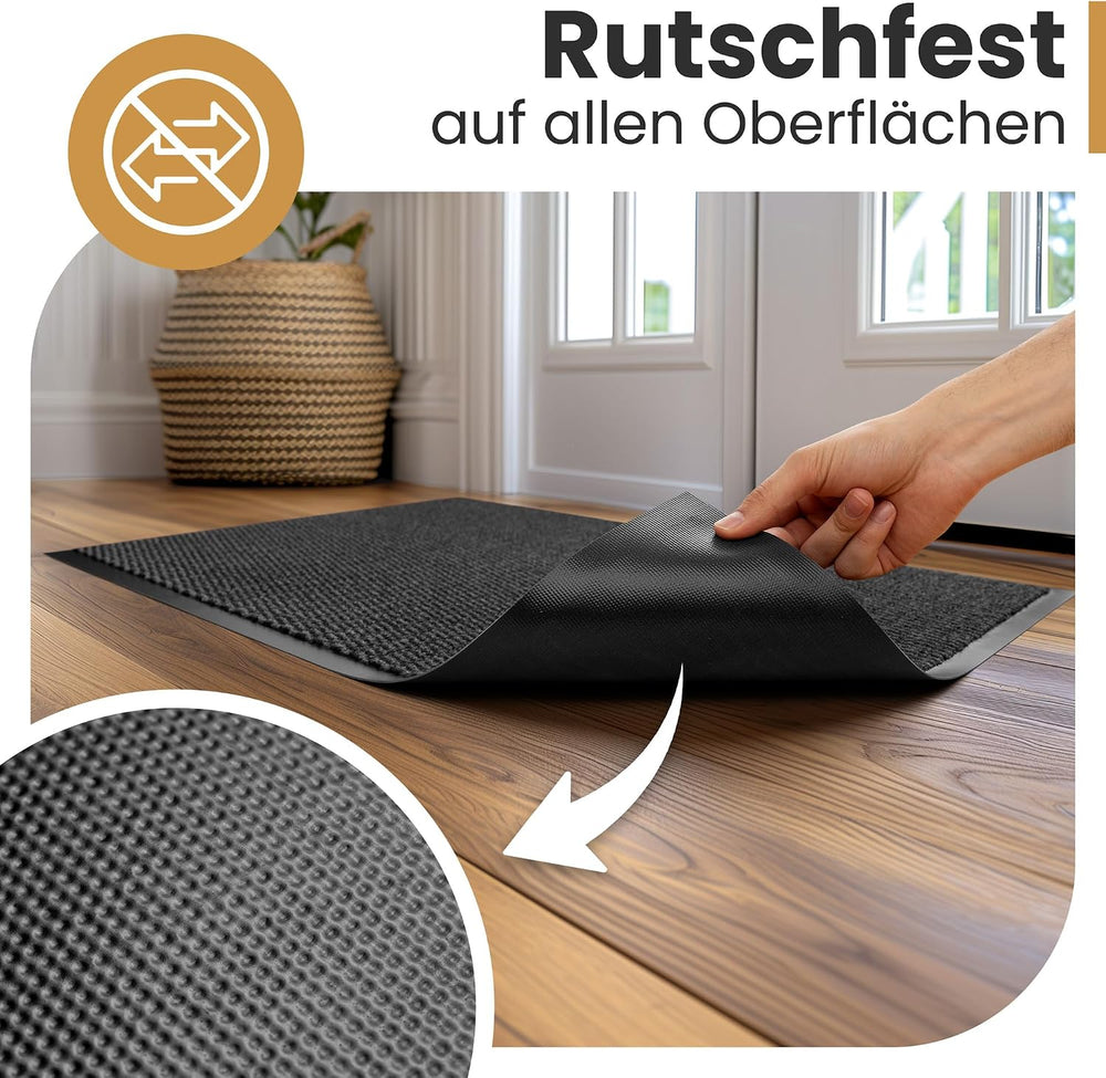 Bodenständig® Saubere Schuhe Dank saugstarkem Stoff (robust) perfekte Größe Anthrazit in 40x60cm - Fußmatte innen, Fussmatte innen - Schmutzfangmatte für innen Türmatte