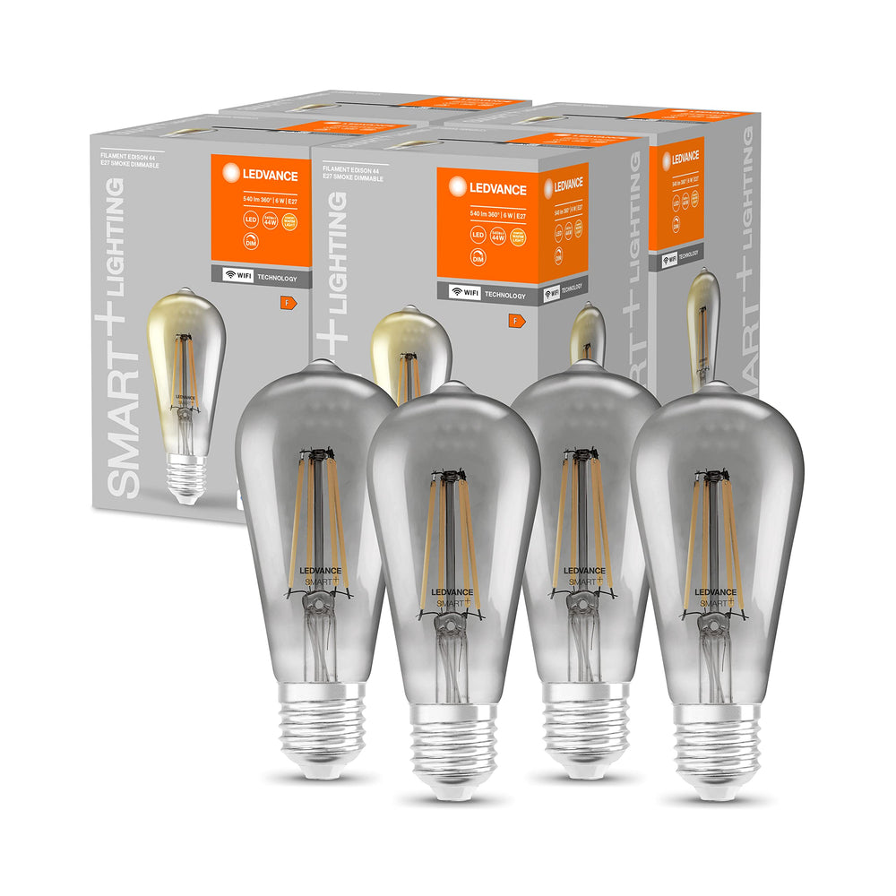 LEDVANCE E27 LED Lampe, SMART Home Wifi Edison Filament Stil Leuchtmittel mit 6W (540Lumen), Warmweiß (2500K) kompatibel mit Alexa, google oder App, Lampen im 1er-Pack