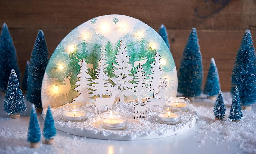 VBS 4er-Set Teelicht-Gläser klar Glas Weiß Teelichthalter Glasschälchen spülmaschinenfest
