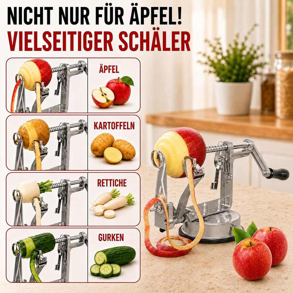 GOODS+GADGETS® Apfelschäler & Apfelschneider 3-in-1 Apfelschälmaschine