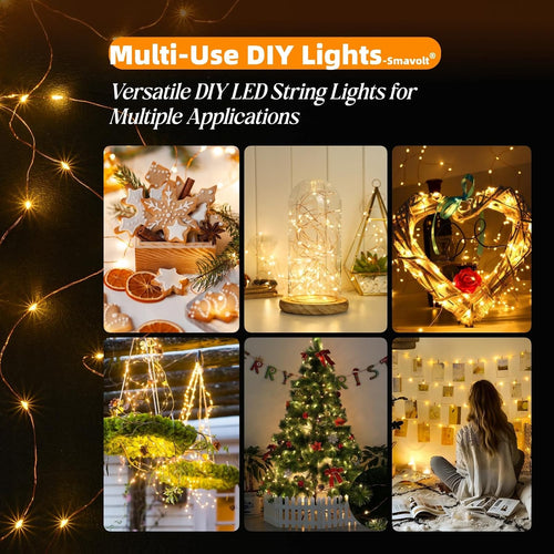 2 Stück Led Lichterkette mit USB, IP65 Wasserdicht, 5M 50er Micro LED Kupferdraht Lichterkette, Wasserdicht Weihnachten Weihnachtsbaum Lichterketten für Party, Garten, Hochzeit, Deko, Warmweiß