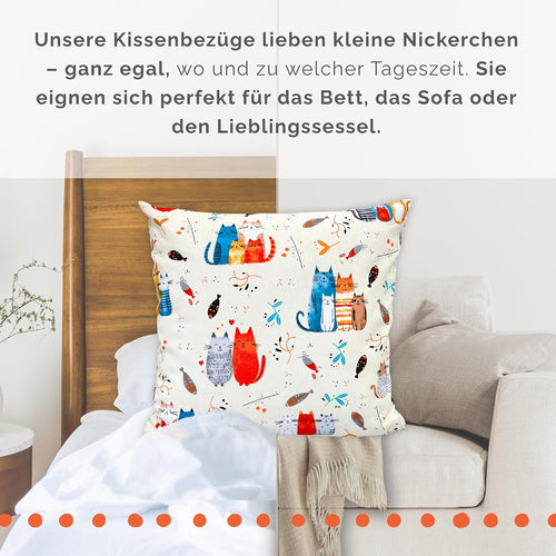 Kissenbezug 40x40 cm Baumwolle Zierkissenbezug mit Verstecktem Reißverschluss, Kopfkissenbezug, Kissenhülle, Sofakissenbezüge, Dekokissenbezüge für Wohnzimmer Sofa Couch Schlafzimmer