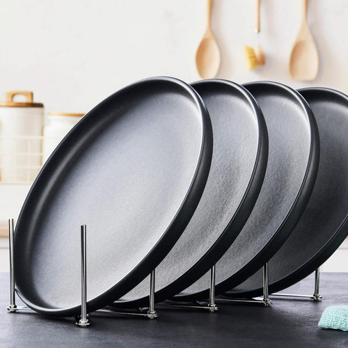 GRÄWE Deckelhalter, Tellerhalter, Spareribs-Halter, aus Edelstahl, Halter für Deckel & Teller, verstellbarer Topfdeckelhalter mit 4 anpassbaren Nischen