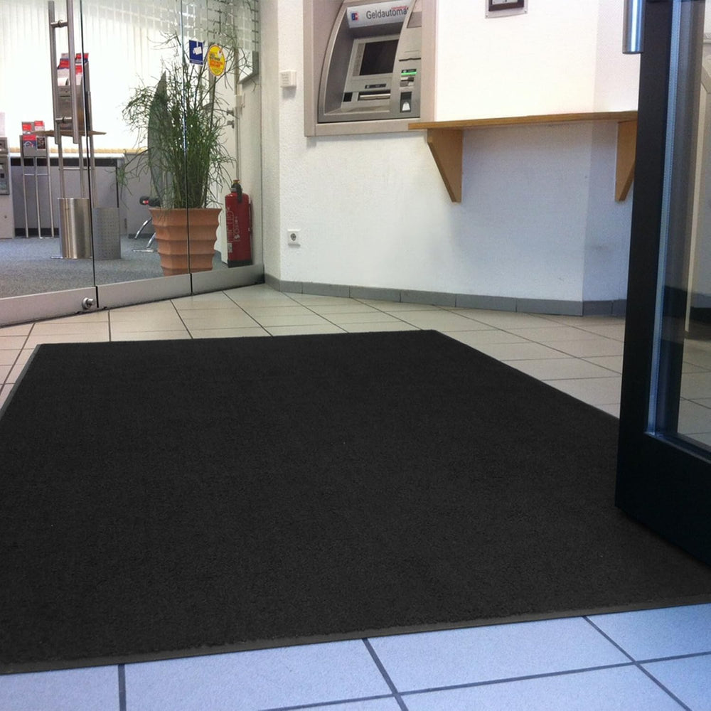 Floordirekt Schmutzfangmatte Monochrom | Fussmatte in 10 Größen & 8 Farben | Türmatte für innen & außen (40 x 60 cm, Schwarz)