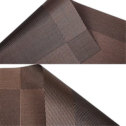 Platzdeckchen Rutschfest Abwaschbar Tischmatten aus PVC Abgrifffeste Hitzebeständig Tischsets Schmutzabweisend, 6er Set Platzsets, 30x45cm, Braun