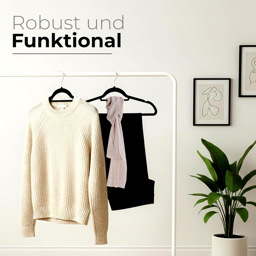 Utopia Home - Premium Kleiderbügel aus Samt (Schwarz, 20er-Pack)