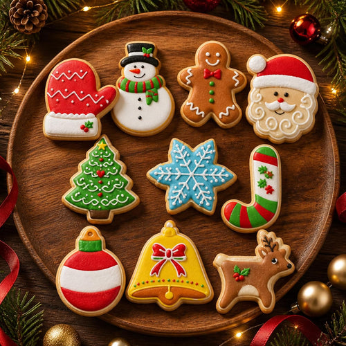 Set mit 10 Ausstechformen Weihnachten, Ausstecher weihnachten aus Edelstahl, Weihnachten Ausstechformen für Dekoration Keks/Kuchen/Plätzchen/Gebäck, Keksausstecher Weihnachten 10 Stück