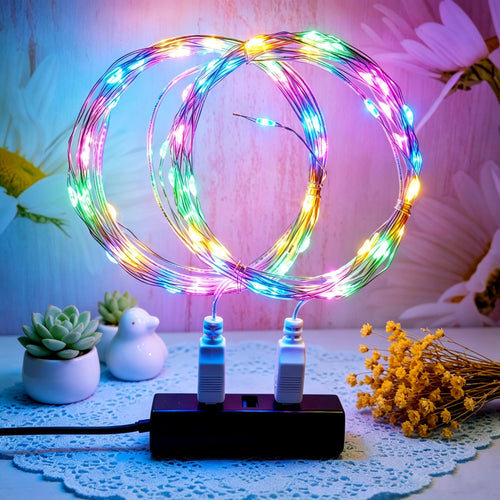 2 Stück LED Lichterkette, 30LED 3M / 10Ft USB lichterkette außen/innen Wasserdichte für Schlafzimmer, Hof, Hochzeit, Weihnachten, DIY etc (Warmweiß)