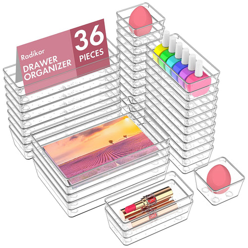 Radikor Schubladen Organizer 16-teilig, Schminktisch Organizer 4 Größen