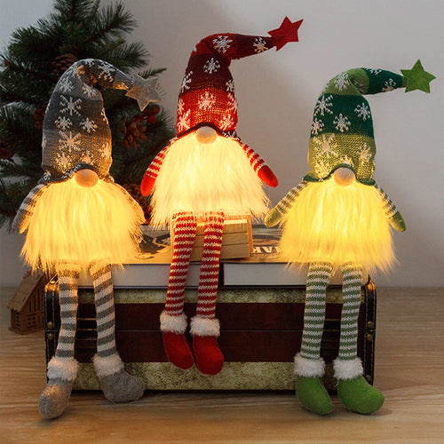 3 Stück Weihnachtsdeko Innen Wichtel,Weihnachtswichtel mit LED für Tisch
