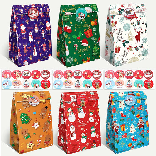 Papiertüten Bonbon Geschenktüten, 20 Stück Bunte Kraftpapier Goodies Geschenktüten mit 20 Stickern zum Verpacken von Geschenken, DIY, Hochzeit, Kindergeburtstag, Weihnachten Osterfeiern
