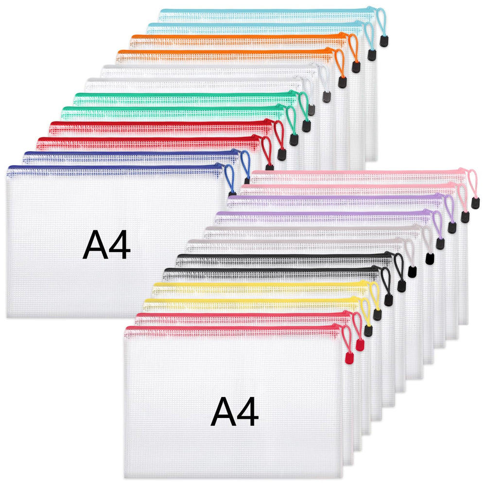 Hemiks 15 Stück Dokumententaschen A4+A5+A6, Dokumentenmappe Wasserabweisend
