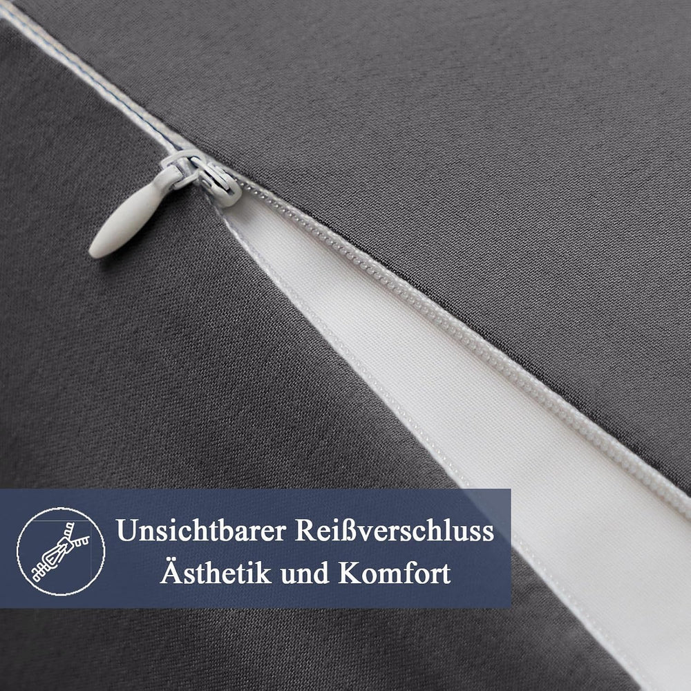 Vielit Kissenbezug 40 x 80 2pc Kopfkissenbezug Anthrazit Öko-Zertifikat
