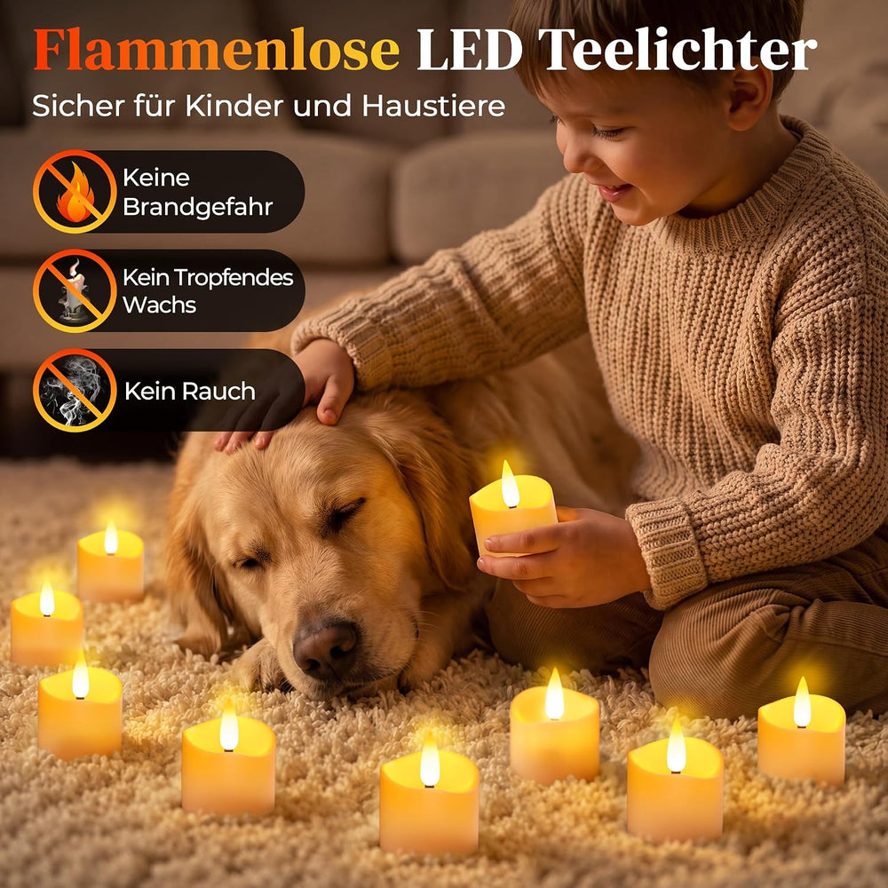 daphomeu Wiederaufladbare LED Teelichter mit Timerfunktion 6 Stück