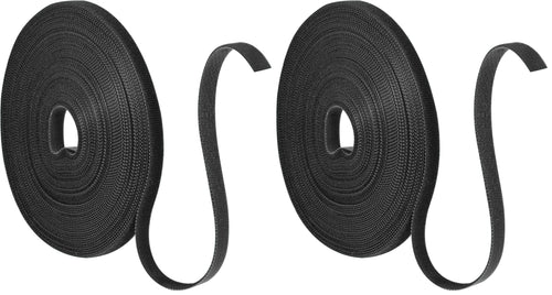 15m Klett Kabelbinder, 10 mm, Zuschneidbar, Klettband Schwarz