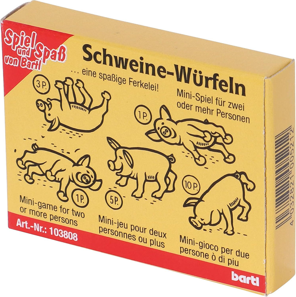Bartl 103808 Mini-Spiel Schweine-Würfeln | Das beliebte Minispiel für unterwegs mit Freunden