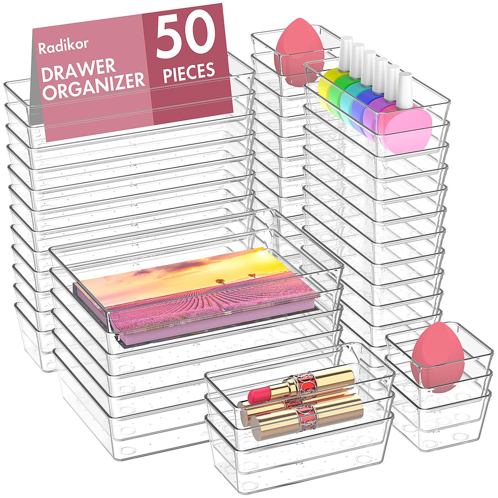 Radikor Schubladen Organizer 16-teilig, Schminktisch Organizer 4 Größen