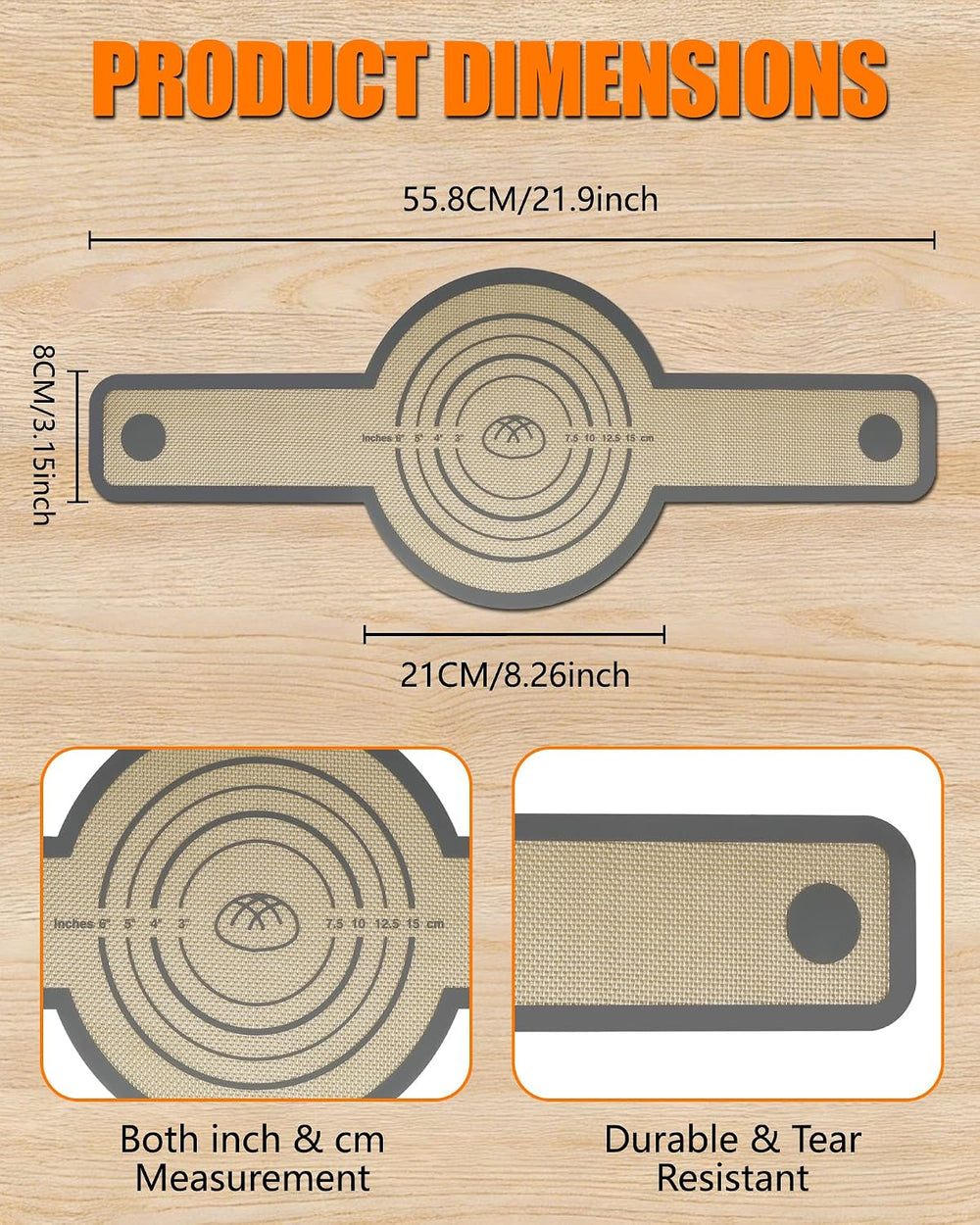 Brotschlinge,Backmatte Brot,Silikon Backmatte für Dutch Oven