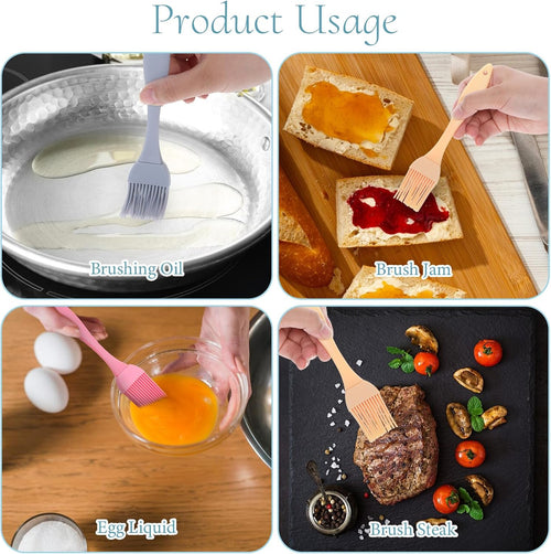 JJUNW 4 Stück Silikonpinsel, Backpinsel Silikon, Küche Grillpinsel Backen