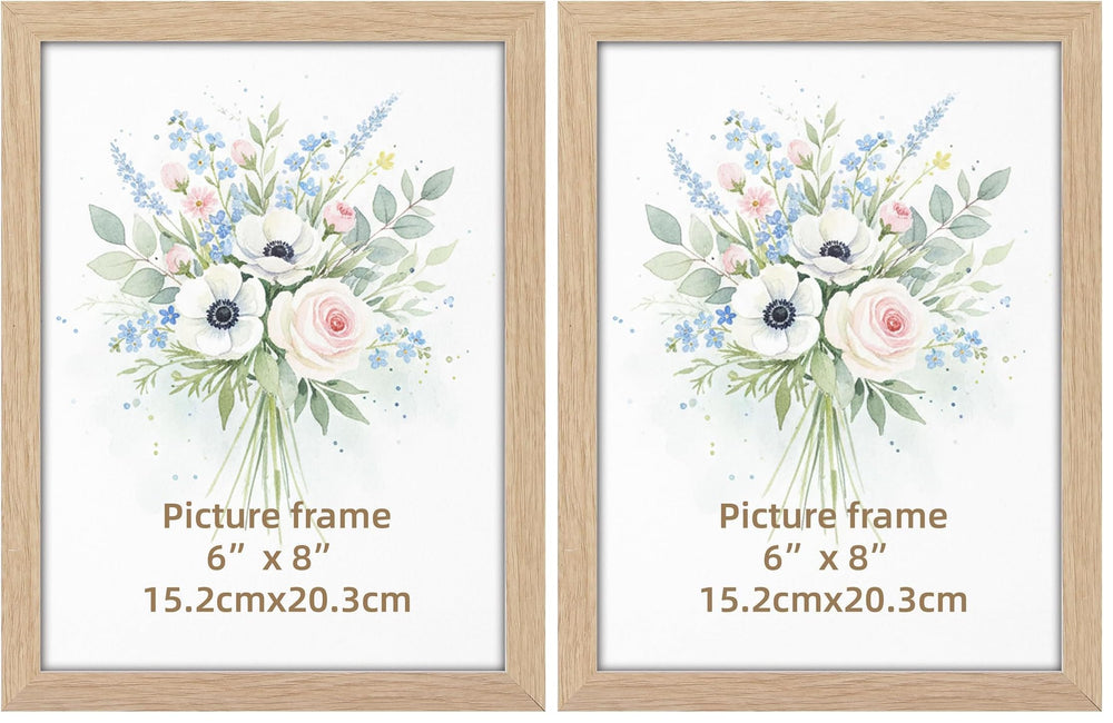 Giftgarden Natur Bilderrahmen 15x20 cm, Holzfarbener Fotorahmen