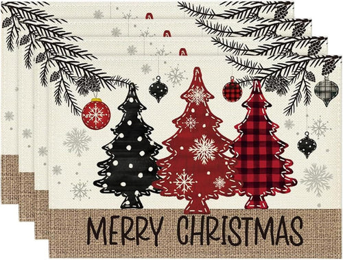 Weihnachtliche Tischsets, 30 x 45 cm, 4er Set
