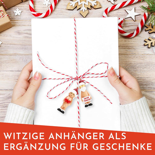 Nordstern Nackter Weihnachtsmann Anhänger 2er Set, 5,5 cm, Bunt