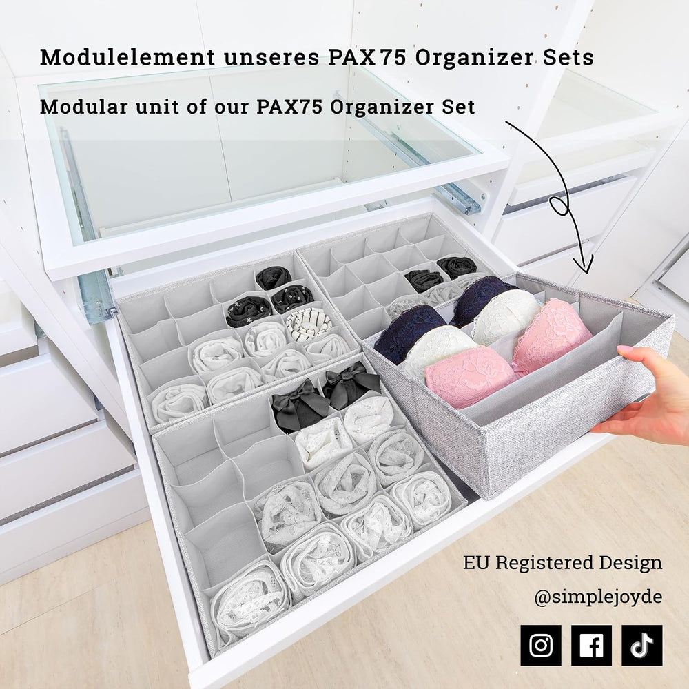 SIMPLE JOY® BH Organizer Modul des PAX75 & PAX100 Organizers für IKEA 4Fach