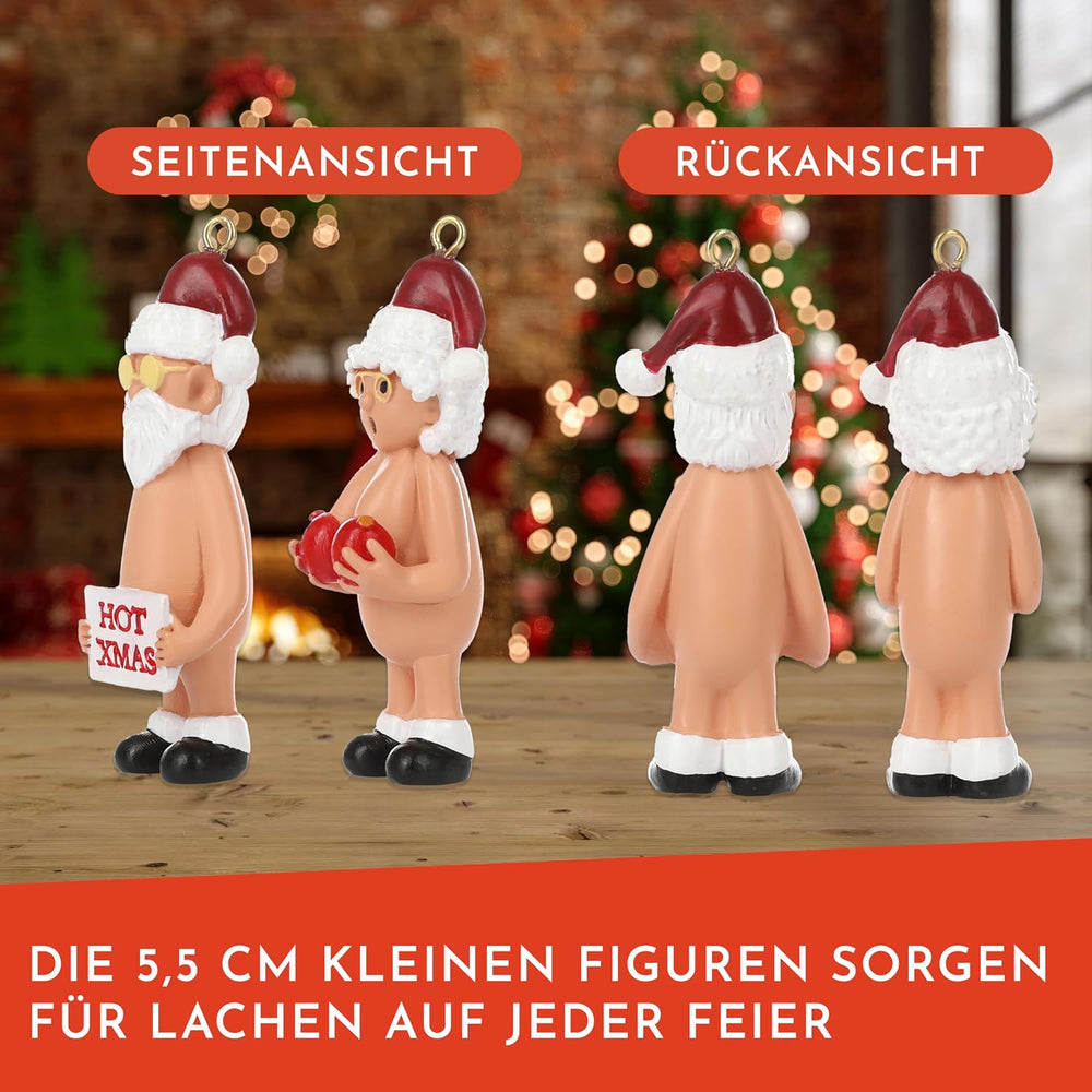 Nordstern Nackter Weihnachtsmann Anhänger 2er Set, 5,5 cm, Bunt