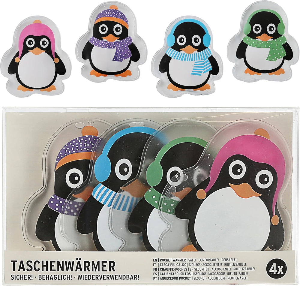 4er Set Taschenwärmer Pinguin (tolles Wichtelgeschenk) Handwärmer, Taschenheizkissen