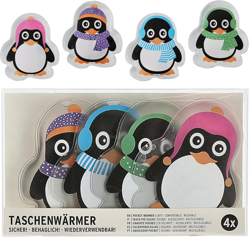 4er Set Taschenwärmer Pinguin (tolles Wichtelgeschenk) Handwärmer, Taschenheizkissen