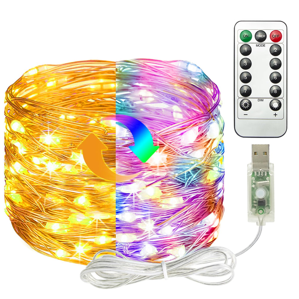 litogo Led Lichterkette mit USB, 5M 50 LED Lichterkette Innen mit Stecker, Wasserdicht Micro Lichterketten Außen für Party, Garten, Hochzeit, Weihnachten, Zimmer Deko, Warmweiß