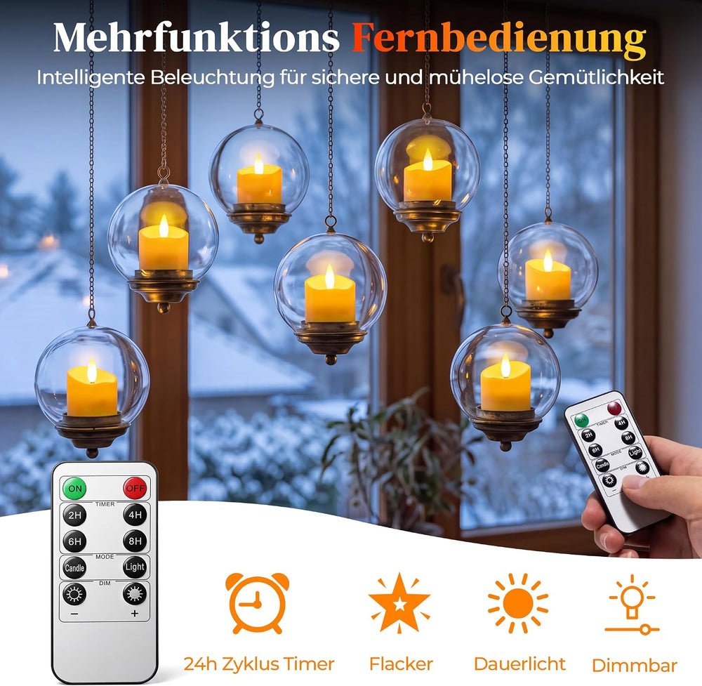 daphomeu Wiederaufladbare LED Teelichter mit Timerfunktion 6 Stück