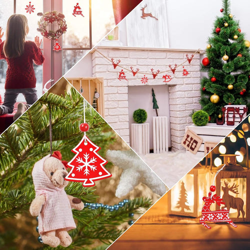 Weihnachtsbaum Deko,Holzanhänger Baumschmuck Weihnachten