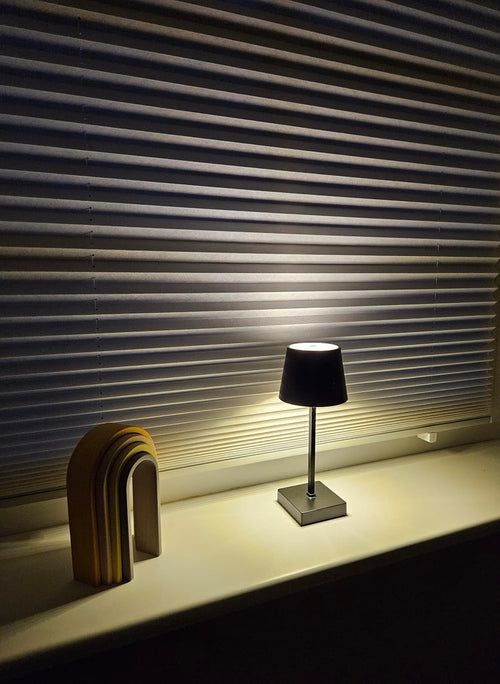 Meinposten Tischleuchte Touch dimmbar LED Lampe schwarz kabellos Höhe 26 cm