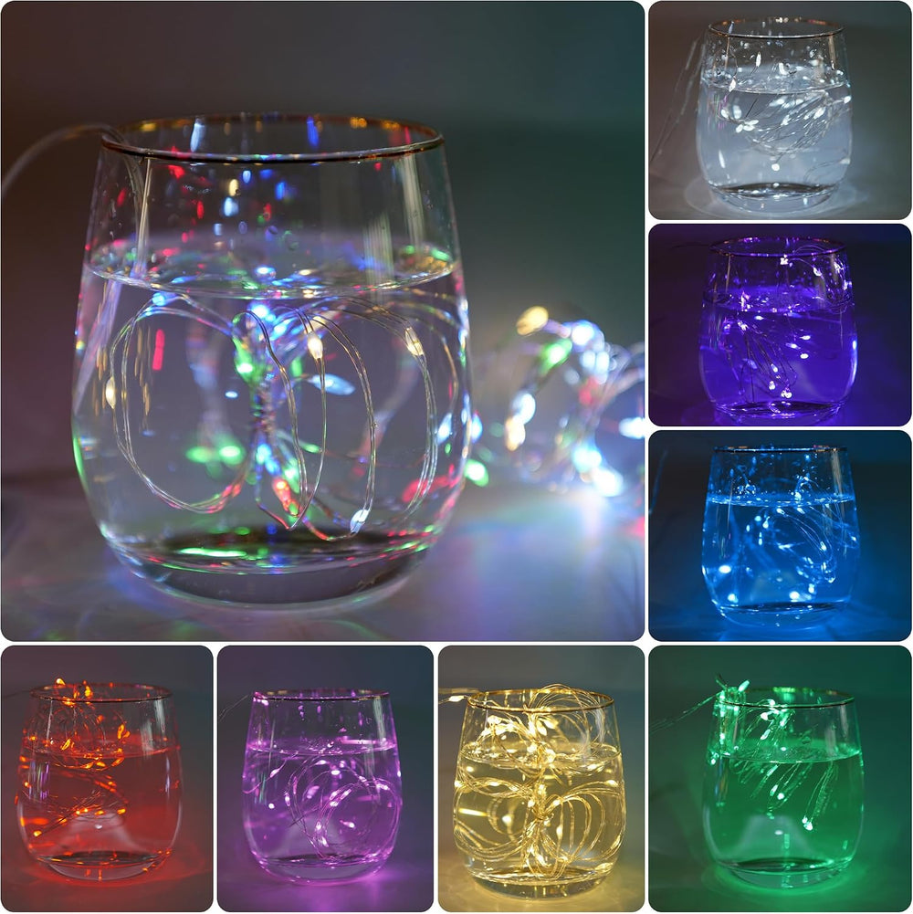 2 Stück LED Lichterkette, 50LED 5M / 17Ft 8 Modi USB lichterkette außen/innen Wasserdichte mit Fernbedienung für Schlafzimmer, Hof, Hochzeit, Weihnachten, DIY etc (Warmweiß)