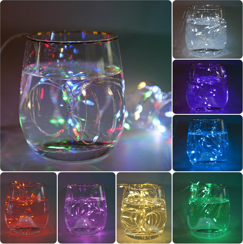 2 Stück LED Lichterkette, 50LED 5M / 17Ft 8 Modi USB lichterkette außen/innen Wasserdichte mit Fernbedienung für Schlafzimmer, Hof, Hochzeit, Weihnachten, DIY etc (Warmweiß)