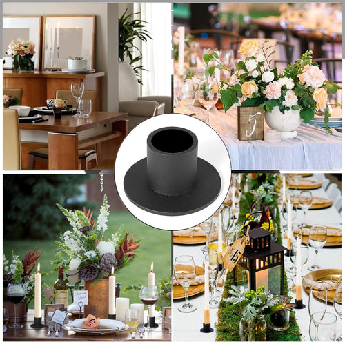 6 Stück Schwarze Kerzenständer,Retro Candlelight Dinner Kerzenhalter, für Wohn,Esszimmer und Schlafzimmerdekoration Kamindekoration