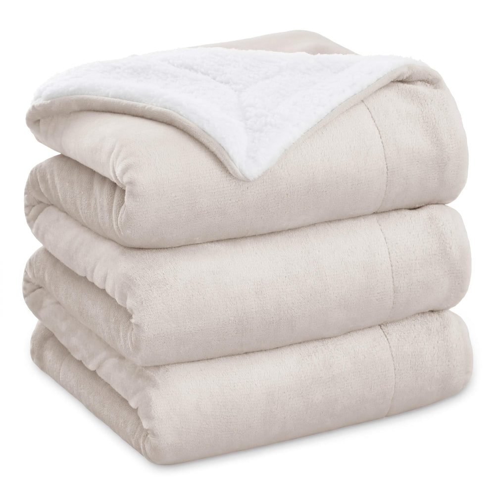 BEDSURE Sherpa Kuscheldecke Flauschig 150x200 - Sofadecke, Grau