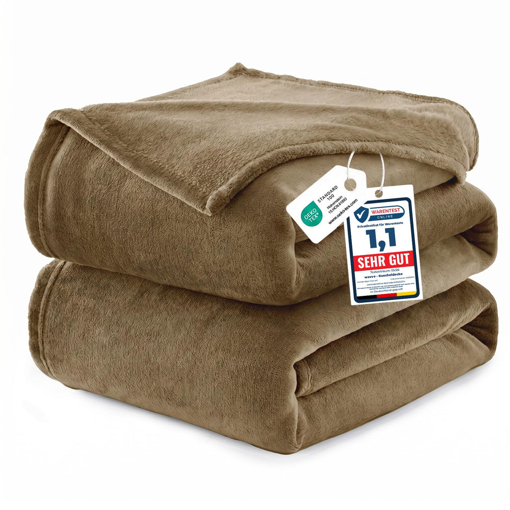 WAVVE Kuscheldecke Flauschig Decke Tagesdecke 150x200 - Sofadecke Grau