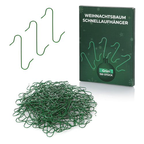 Nordstern Schnellaufhänger für Weihnachtsbaumschmuck 150er Pack, Silber