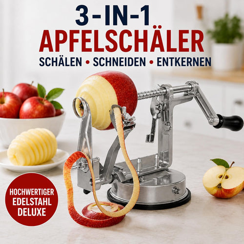 GOODS+GADGETS® Apfelschäler & Apfelschneider 3-in-1 Apfelschälmaschine