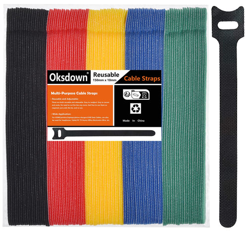 Klett Kabelbinder Wiederverwendbare Schwarz 50 Stück Klettband Klettkabelbinder Kabel Klettband Kabelklett Klettbinder Verstellbare Wiederverschließbar Kabelklettbänder