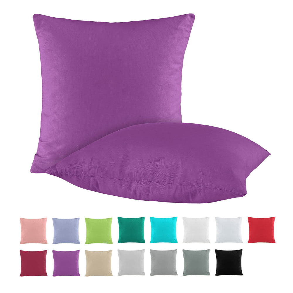 BaSaTex Baumwolle Renforcé Kissenbezug, 2er Pack, 40x40 cm, Bordeaux
