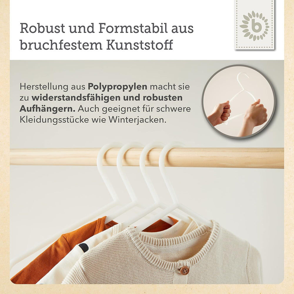 Bieco 04-014147 - Kinder Kleiderbügel im 8er Set, perlmutt