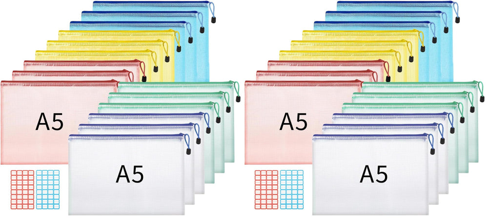 Hemiks 15 Stück Dokumententaschen A4+A5+A6, Dokumentenmappe Wasserabweisend
